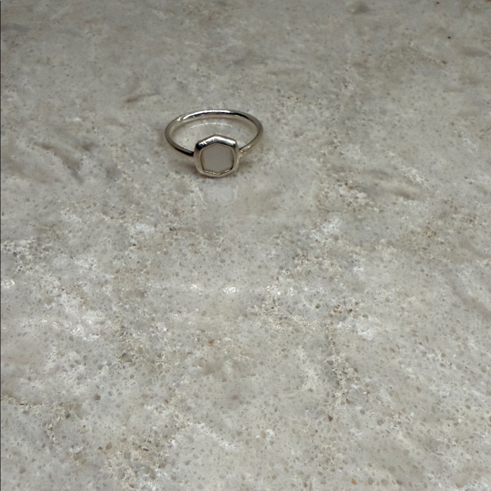 Kendra Scott Silver Ring with Mother of Pearl stone